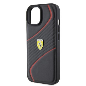 Оригинален твърд гръб FERRARI Twist Metal Logo FEHCP15SPTWK - iPhone 15 черен - Img 6