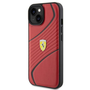 Оригинален твърд гръб FERRARI Twist Metal Logo - iPhone 15 червен - Img 2