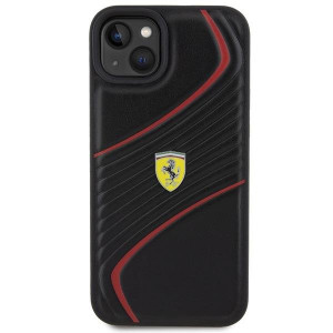 Оригинален твърд гръб FERRARI Twist Metal Logo - iPhone 15 Plus черен - Img 3