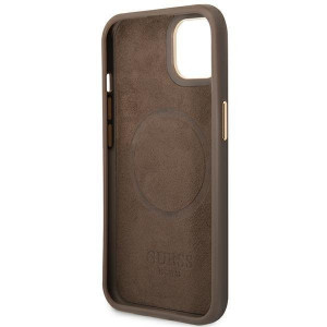 Оригинален твърд гръб GUESS 4G Logo Plate MagSafe GUHMP14MU4GPRW - iPhone 14 Plus кафяв - Img 7