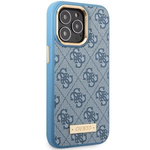 Оригинален твърд гръб GUESS 4G Logo Plate MagSafe - iPhone 14 Pro Max син - Img 4