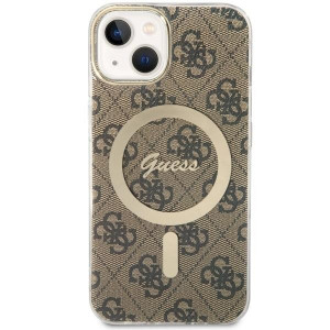 Оригинален твърд гръб GUESS 4G MagSafe - iPhone 14 кафяв - Img 2