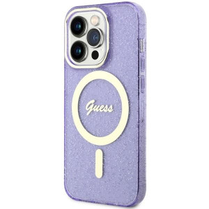 Оригинален твърд гръб GUESS Glitter Gold MagSafe GUHMP14LHCMCGU - iPhone 14 Pro лилав - Img 2