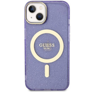 Оригинален твърд гръб GUESS Glitter Gold MagSafe GUHMP14MHCMCGU - iPhone 14 Plus лилав - Img 3