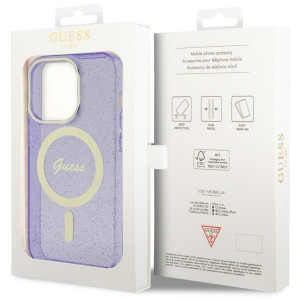Оригинален твърд гръб GUESS Glitter Gold MagSafe GUHMP14XHCMCGU - iPhone 14 Pro Max лилав - Img 8