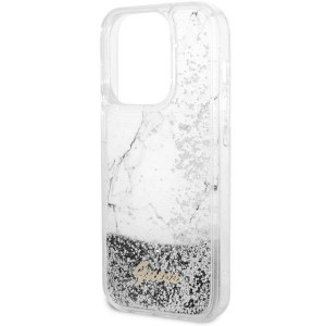 Оригинален твърд гръб GUESS Liquid Glitter Marble GUHCP14LLCSGSGH - iPhone 14 Pro бял - Img 6