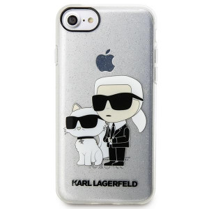 Оригинален твърд гръб KARL LAGERFELD Gliter Karl & Choupette KLHCI8HNKCTGT - iPhone 7 / 8 / SE (2nd gen) / SE (3rd gen) прозрачен - Img 5