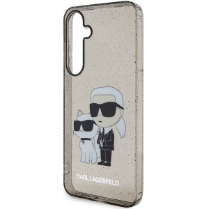 Оригинален твърд гръб KARL LAGERFELD Glitter Karl & Choupette KLHCS24MHNKCTGK - Samsung Galaxy S24+ S926 черен - Img 6