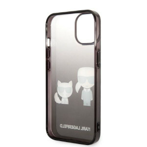 Оригинален твърд гръб KARL LAGERFELD Gradient Ikonik Karl & Choupette KLHCP14MTGKCK - iPhone 14 Plus черен - Img 7