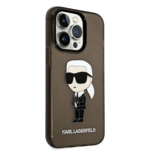 Оригинален твърд гръб KARL LAGERFELD Ikonik KARL LAGERFELDD KLHCP14LHNIKTCK - iPhone 14 Pro черен - Img 4