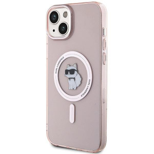 Оригинален твърд гръб KARL LAGERFELD IML Choupette MagSafe - iPhone 15 Plus розов - Img 2