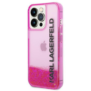 Оригинален твърд гръб KARL LAGERFELD Liquid Glitter Elong KLHCP14XLCKVF - iPhone 14 Pro Max розов - Img 2