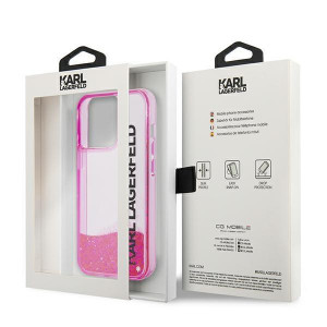 Оригинален твърд гръб KARL LAGERFELD Liquid Glitter Elong KLHCP14LLCKVF - iPhone 14 Pro розов - Img 8