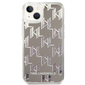 Оригинален твърд гръб KARL LAGERFELD Liquid Glitter Monogram KLHCP14MLMNMS - iPhone 14 Plus сребрист - Img 3