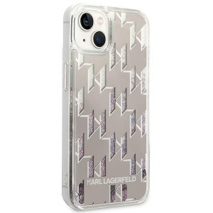 Оригинален твърд гръб KARL LAGERFELD Liquid Glitter Monogram KLHCP14SLMNMS - iPhone 14 сребрист - Img 4