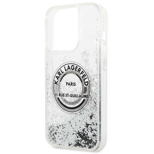 Оригинален твърд гръб KARL LAGERFELD Liquid Glitter RSG KLHCP14LLCRSGRS - iPhone 14 Pro сребрист - Img 6