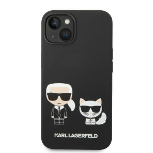 Оригинален твърд гръб KARL LAGERFELD Liquid Silicone Karl & Choupette KLHMP14MSSKCK MagSafe - iPhone 14 Plus черен - Img 3