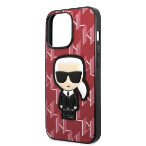 Оригинален твърд гръб KARL LAGERFELD Monogram Ikonik Patch KLHCP13LPMNIKPI - iPhone 13 Pro червен - Img 6