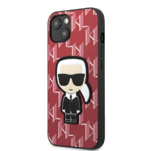Оригинален твърд гръб KARL LAGERFELD Monogram Ikonik Patch KLHCP13SPMNIKPI - iPhone 13 mini червен - Img 2