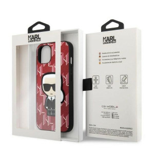 Оригинален твърд гръб KARL LAGERFELD Monogram Ikonik Patch KLHCP13SPMNIKPI - iPhone 13 mini червен - Img 8