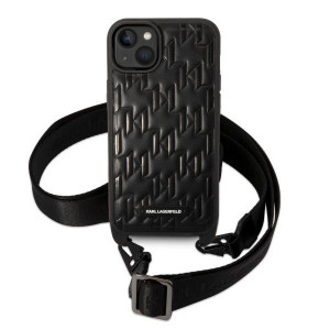 Оригинален твърд гръб KARL LAGERFELD Monogram Plaque Logo Strap KLHCP14MSTMK - iPhone 14 Plus черен - Img 2