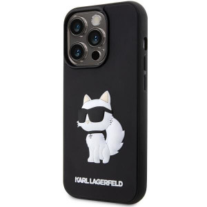 Оригинален твърд гръб KARL LAGERFELD Rubber Choupette 3D KLHCP14L3DRKHNK - iPhone 14 Pro черен - Img 2