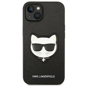Оригинален твърд гръб KARL LAGERFELD Saffiano Choupette Head Patch KLHCP14MSAPCHK - iPhone 14 Plus черен - Img 3