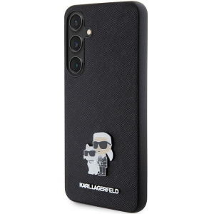 Оригинален твърд гръб KARL LAGERFELD Saffiano Karl & Choupette Metal Pin KLHCS24MPSAKCMPK - Samsung Galaxy S24+ S926 hardcase черен - Img 2