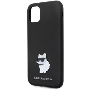 Оригинален твърд гръб KARL LAGERFELD Silicone C Metal Pin KLHCN61SMHCNPK - iPhone 11черен - Img 6