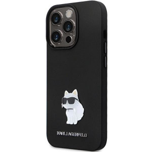 Оригинален твърд гръб KARL LAGERFELD Silicone C Metal Pin KLHCP13LSMHCNPK - iPhone 13 Proчерен - Img 2