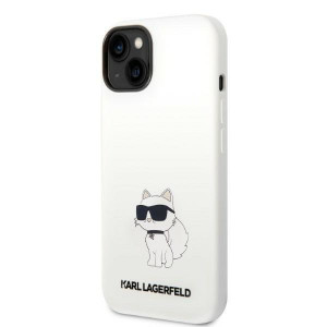 Оригинален твърд гръб KARL LAGERFELD Silicone Choupette MagSafe KLHMP14MSNCHBCH - iPhone 14 Plus бял - Img 2