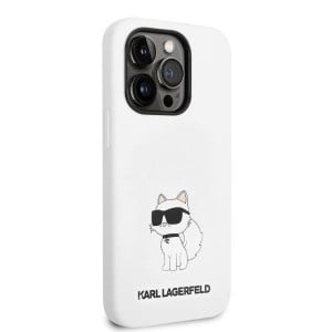 Оригинален твърд гръб KARL LAGERFELD Silicone Choupette KLHCP14LSNCHBCH - iPhone 14 Pro бял - Img 4
