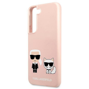 Оригинален твърд гръб KARL LAGERFELD Silicone Ikonik Karl & Choupette KLHCS22MSSKCI - Samsung Galaxy S22+ светлорозов - Img 6
