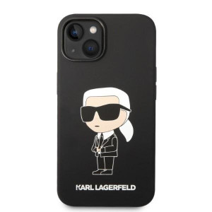 Оригинален твърд гръб KARL LAGERFELD Silicone Ikonik KLHMP14MSNIKBCK MagSafe - iPhone 14 Plus черен - Img 3