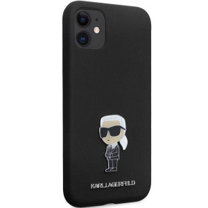 Оригинален твърд гръб KARL LAGERFELD Silicone Ikonik Metal Pin KLHCN61SMHKNPK case - iPhone 11 черен - Img 4