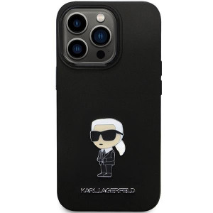 Оригинален твърд гръб KARL LAGERFELD Silicone Ikonik Metal Pin KLHCP14XSMHKNPK case - iPhone 14 Pro Max черен - Img 3