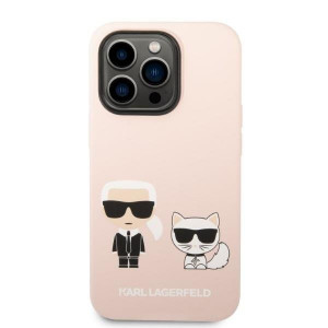 Оригинален твърд гръб KARL LAGERFELD Silicone Karl & Choupette KLHMP14XSSKCI - iPhone 14 Pro Max розов - Img 3