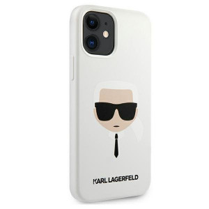 Оригинален твърд гръб KARL LAGERFELD Silicone Karl's Head KLHCP12SSLKHWH - iPhone 12 mini бял - Img 4