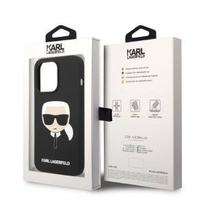 Оригинален твърд гръб KARL LAGERFELD Silicone Karl's Head KLHMP14LSLKHBK MagSafe - iPhone 14 Pro черен - Img 8