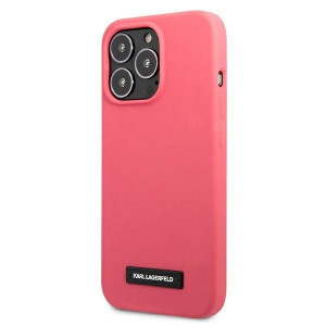Оригинален твърд гръб KARL LAGERFELD Silicone Plaque KLHCP13LSLMP1PI - iPhone 13 Pro циклама - Img 2