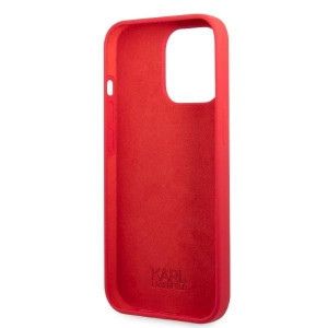 Оригинален твърд гръб KARL LAGERFELD Silicone Plaque KLHCP13LSLMP1R - iPhone 13 Pro червен - Img 7