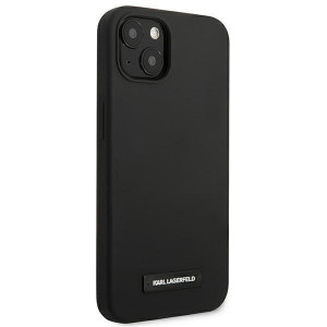 Оригинален твърд гръб KARL LAGERFELD Silicone Plaque KLHCP13SSLMP1K - iPhone 13 mini черен - Img 4