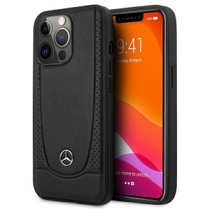 Оригинален твърд гръб MERCEDES Leather Urban MEHCP15LARMBK - iPhone 15 Pro черен - Img 1