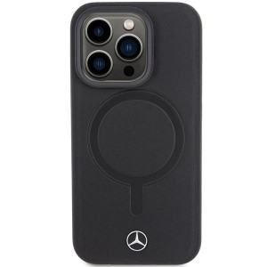 Оригинален твърд гръб MERCEDES Smooth Leather MagSafe - iPhone 15 Pro черен - Img 3
