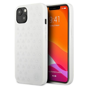 Оригинален твърд гръб MERCEDES Stars MEHCP13MESPWH - iPhone 13 сребърен бял - Img 1