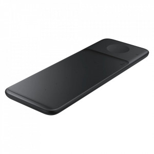 Оригинална станция за безжично зареждане SAMSUNG GALAXY Trio + AC адаптер 25W + кабел USB Type C (EP-P6300TBEGEU) 9W черна - Img 7
