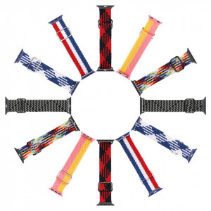 Плетена каишка DUX DUCIS Mixture - Apple Watch 41mm Series 9 / 41mm Series 8 / 41mm Series 7 / 40mm Series 6 / 40mm SE / 40mm Series 5 / 40mm Series 4 / 38mm Series 3 / 38mm Series 2 черен / червен - Img 10