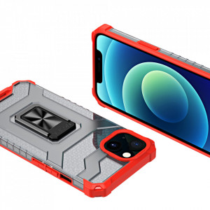 Подсилен гръб със стойка Crystal Ring - iPhone 12 mini червен - Img 5