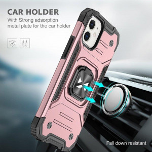 Подсилен гръб WOZINSKY Ring Armor със стойка - iPhone 14 розов - Img 6
