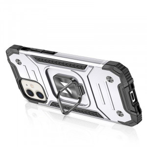 Подсилен гръб WOZINSKY Ring Armor със стойка - iPhone 14 сребрист - Img 3